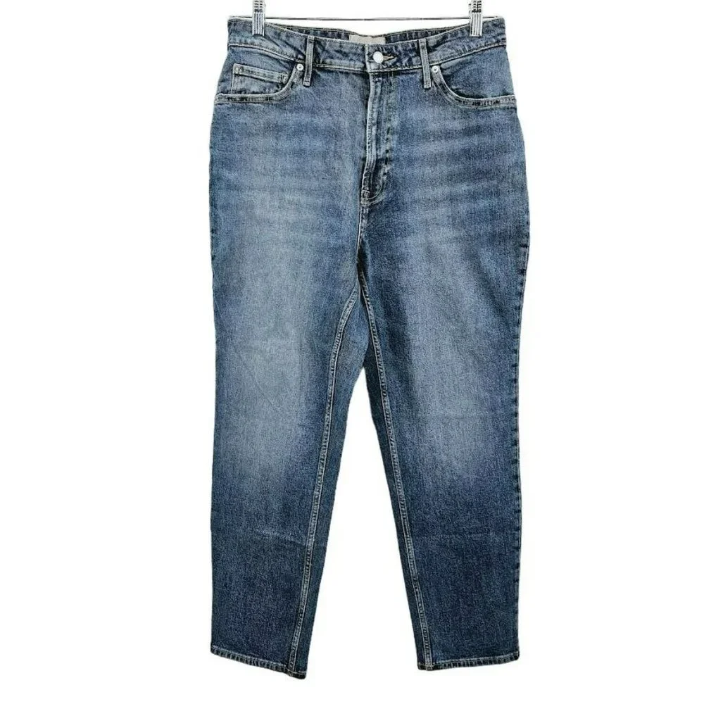 Everlane The Curvy Cheeky Jeans 31 Regular Blue Denim Organic Cotton High Rise